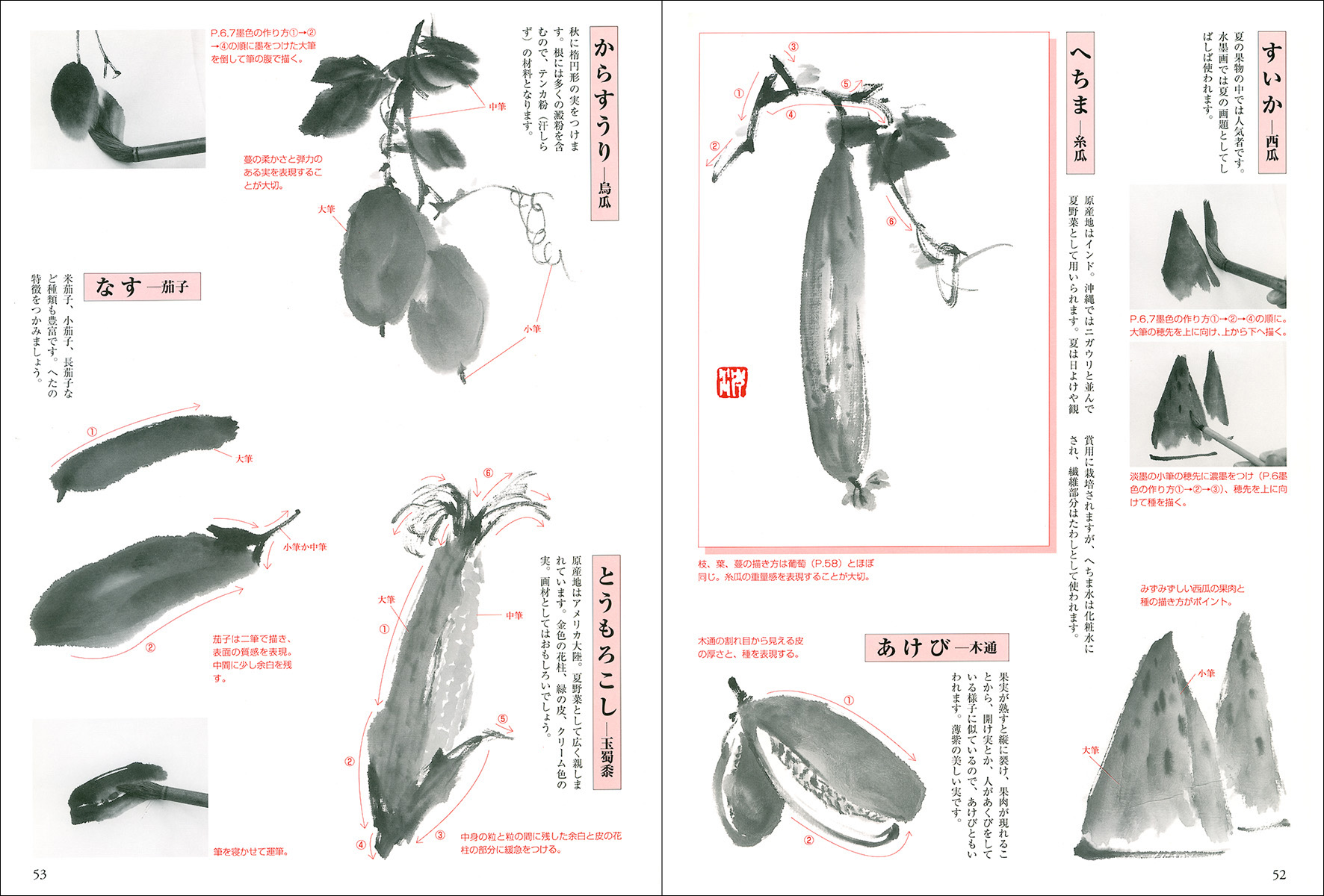 墨絵をたのしむ［四季の草花・野菜と果物］ - 株式会社二玄社 本 花の